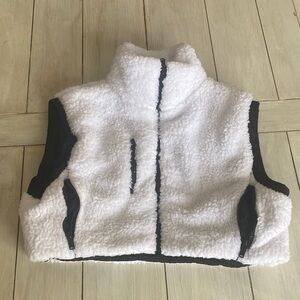 FP Movement White and Black Sherpa Vest XS